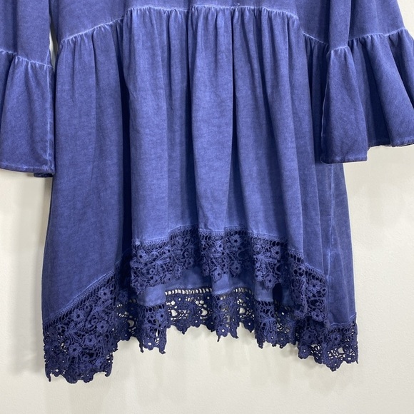 Indigo Threads Boho Washed Babydoll Blouse - Picture 3 of 11